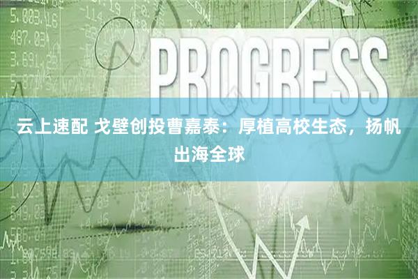云上速配 戈壁创投曹嘉泰：厚植高校生态，扬帆出海全球