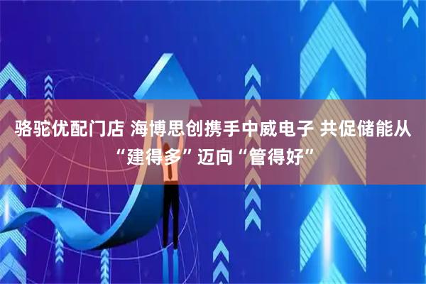 骆驼优配门店 海博思创携手中威电子 共促储能从“建得多”迈向“管得好”