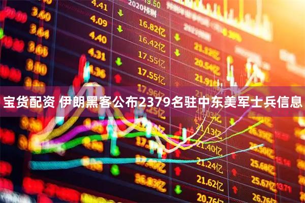 宝货配资 伊朗黑客公布2379名驻中东美军士兵信息